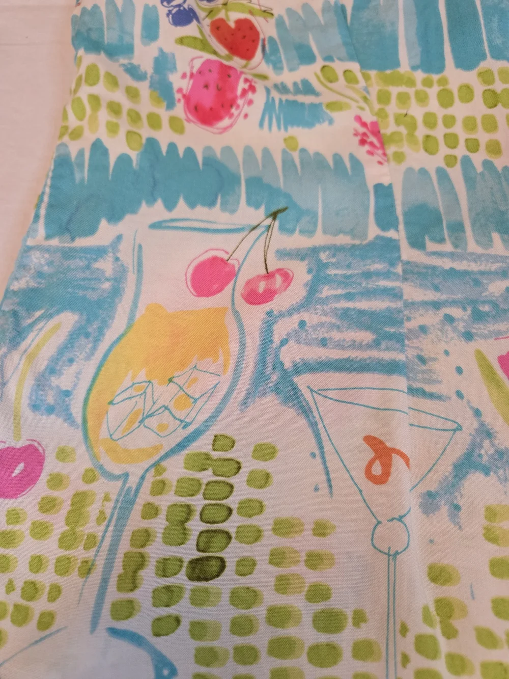 Vintage 90s Sleeveless Button-Front Top with Citrus Print - Picture 3 of 12